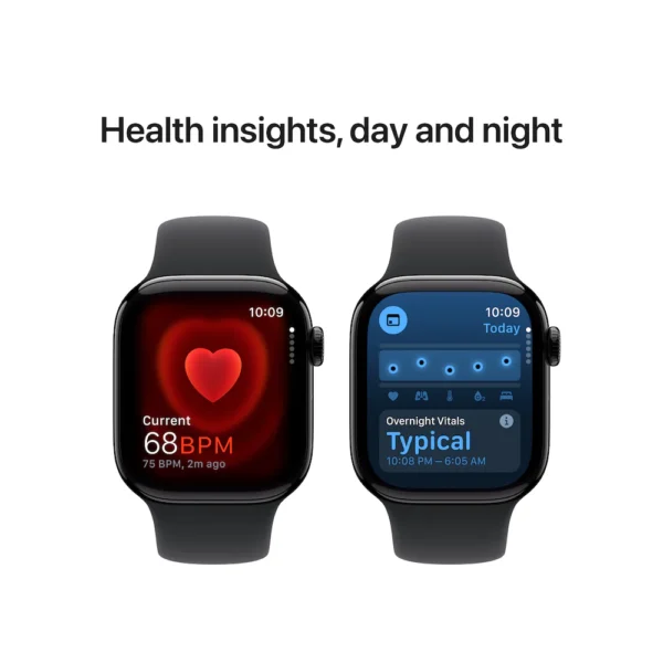 Apple Watch Series 10 Premium Clone – 42mm Jet Black Aluminium Case with Black Sport Band - Image 3