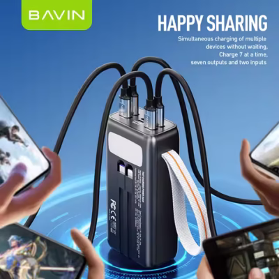 THUNDER BAVIN 30000mah Portable Fast Charging Power Bank with Built in Cables PC1031S