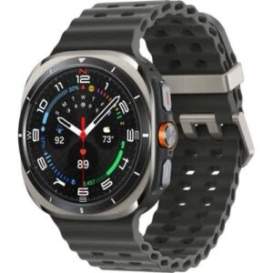 Samsung Galaxy Watch Ultra – 47mm LTE (Black head Edition) | Titanium Build, Super AMOLED, 10 ATM Water Resistance, and Comprehensive Health Tracking with white/black strap