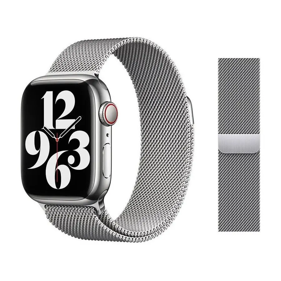 Apple Watch Series 11 with Silver Stainless Steel Mesh Strap