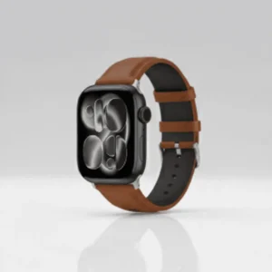 Apple series 11 black head with brown leather strap